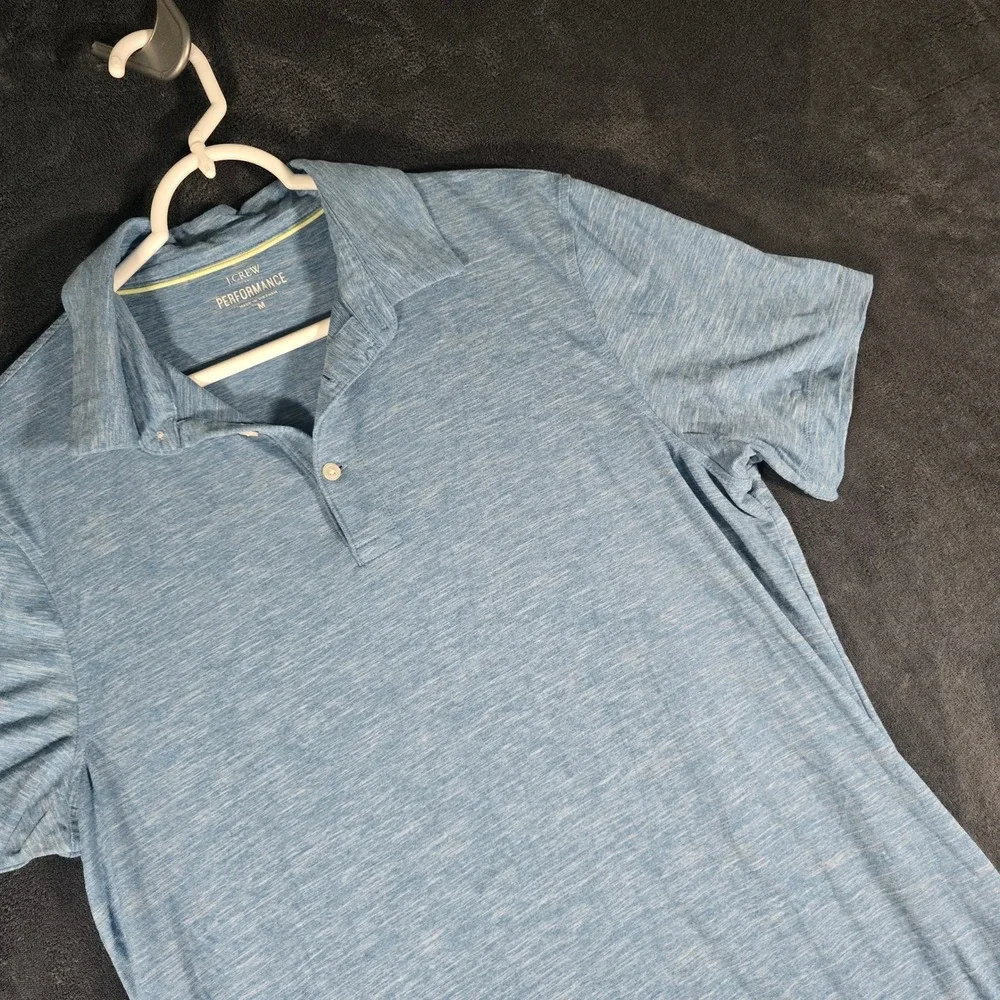 J.Crew Performance Polo Shirt Mens Medium Blue Short Sleeve Casual Golf‎